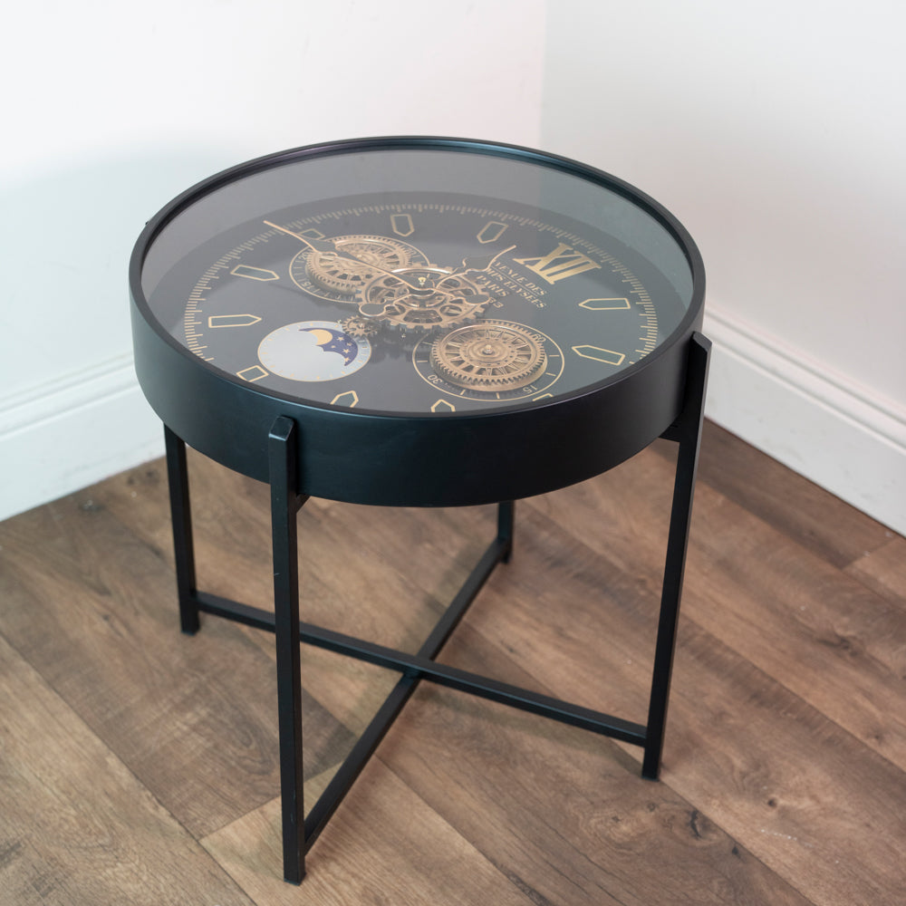 Old Town Gears Clock Side Table