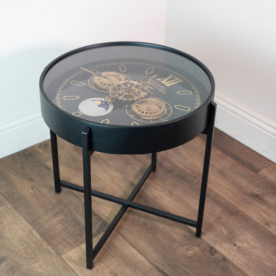 Old Town Gears Clock Side Table