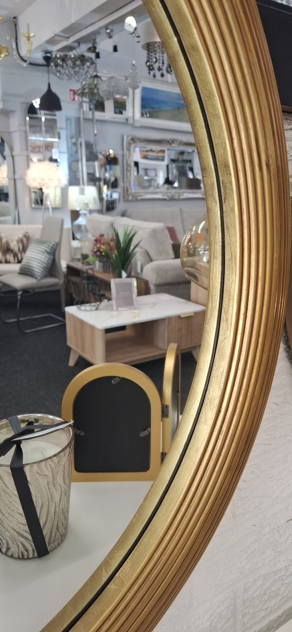 Round Gold Mirror 80cm