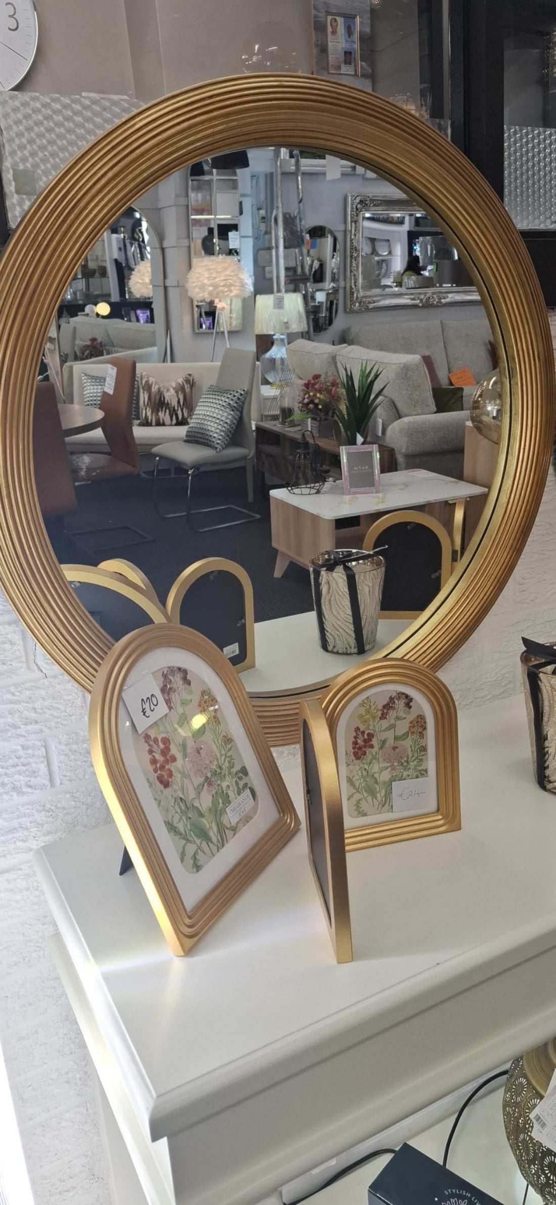 Round Gold Mirror 80cm