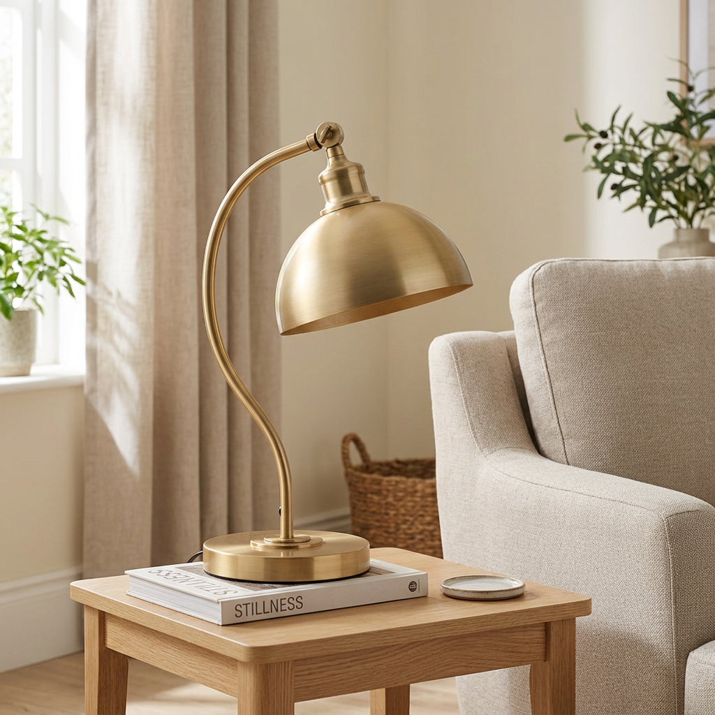 Swan Table Lamp – Brushed Brass
